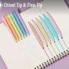 imageMr Pen Dual Tip Aesthetic Highlighters and Gel Pens 12 Pack Pastel Colors No Bleed Colorful Ink Cute Pens for Bibles