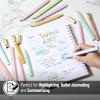 imageMr Pen Dual Tip Aesthetic Highlighters and Pens No Bleed 24Pack Assorted Colors Bible Highlighters Black Ink No Bleed Through Ballpoint Pens Ballpoint