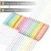 imageMr Pen Dual Tip Aesthetic Highlighters and Pens No Bleed 24Pack Assorted Colors Bible Highlighters Black Ink No Bleed Through Ballpoint Pens Ballpoint