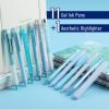 imageMr Pen Gel Pen Set 12 Pack Pastel Blue Barrels 1 x Aesthetic Highlighter 05mm Black Ink Gel Pens for JournalingPastel Blue Barrel