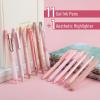 imageMr Pen Gel Pen Set 12 Pack Pastel Blue Barrels 1 x Aesthetic Highlighter 05mm Black Ink Gel Pens for JournalingPastel Pink Barrel
