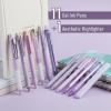 imageMr Pen Gel Pen Set 12 Pack Pastel Blue Barrels 1 x Aesthetic Highlighter 05mm Black Ink Gel Pens for JournalingPastel Purple Barrel