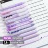 imageMr Pen Gel Pen Set 12 Pack Pastel Blue Barrels 1 x Aesthetic Highlighter 05mm Black Ink Gel Pens for JournalingPastel Purple Barrel