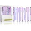 imageMr Pen Gel Pen Set 12 Pack Pastel Blue Barrels 1 x Aesthetic Highlighter 05mm Black Ink Gel Pens for JournalingPastel Purple Barrel