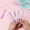 imageMr Pen Gel Pen Set 12 Pack Pastel Blue Barrels 1 x Aesthetic Highlighter 05mm Black Ink Gel Pens for JournalingPastel Purple Barrel