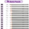 imageMr Pen Sketching Pencils Set 25 pcs Sketch Pencils for Drawing Drawing Pencils for Sketching with Graphite Sticks Art Pencils for Sketching Graphite Pencils14 pcs
