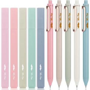 imageMr Pen Aesthetic Highlighters and Gel Pens 10 Pack Assorted Colors Bible Highlighters No Bleed Highlighters for Bibles Morandi Barrels Black Ink Gel Pens Cute Highlighter Pens Aesthetic Gel Pens