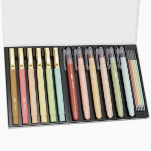 imageMr Pen Bible Highlighters and Pens No Bleed with Case Warm Earthy Tones 19 pcs 6 x Gel Highlighters 6 x 07mm Ballpoint Bible Pens with 6 x Refills