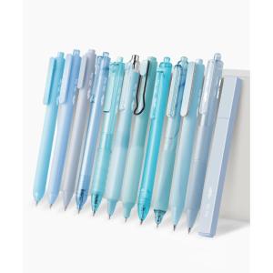 imageMr Pen Gel Pen Set 12 Pack Pastel Blue Barrels 1 x Aesthetic Highlighter 05mm Black Ink Gel Pens for JournalingPastel Blue Barrel