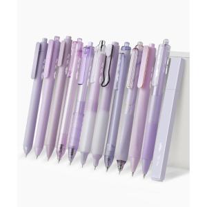 imageMr Pen Gel Pen Set 12 Pack Pastel Blue Barrels 1 x Aesthetic Highlighter 05mm Black Ink Gel Pens for JournalingPastel Purple Barrel