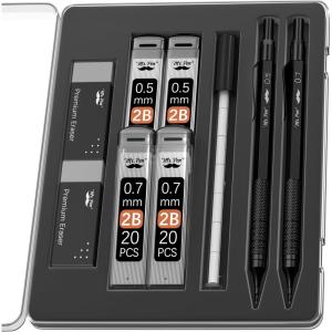 imageMr Pen Metal Mechanical Pencil Set 2 Sizes 05 ampamp 07mm Mechanical Pencils Sketching Pencils Drafting Pencil Mechanical Pencil Metal Lead Pencils