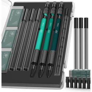 imageMr Pen Metal Mechanical Pencils Set 3 Pack 13 mm Black Ambidextrous Refillable