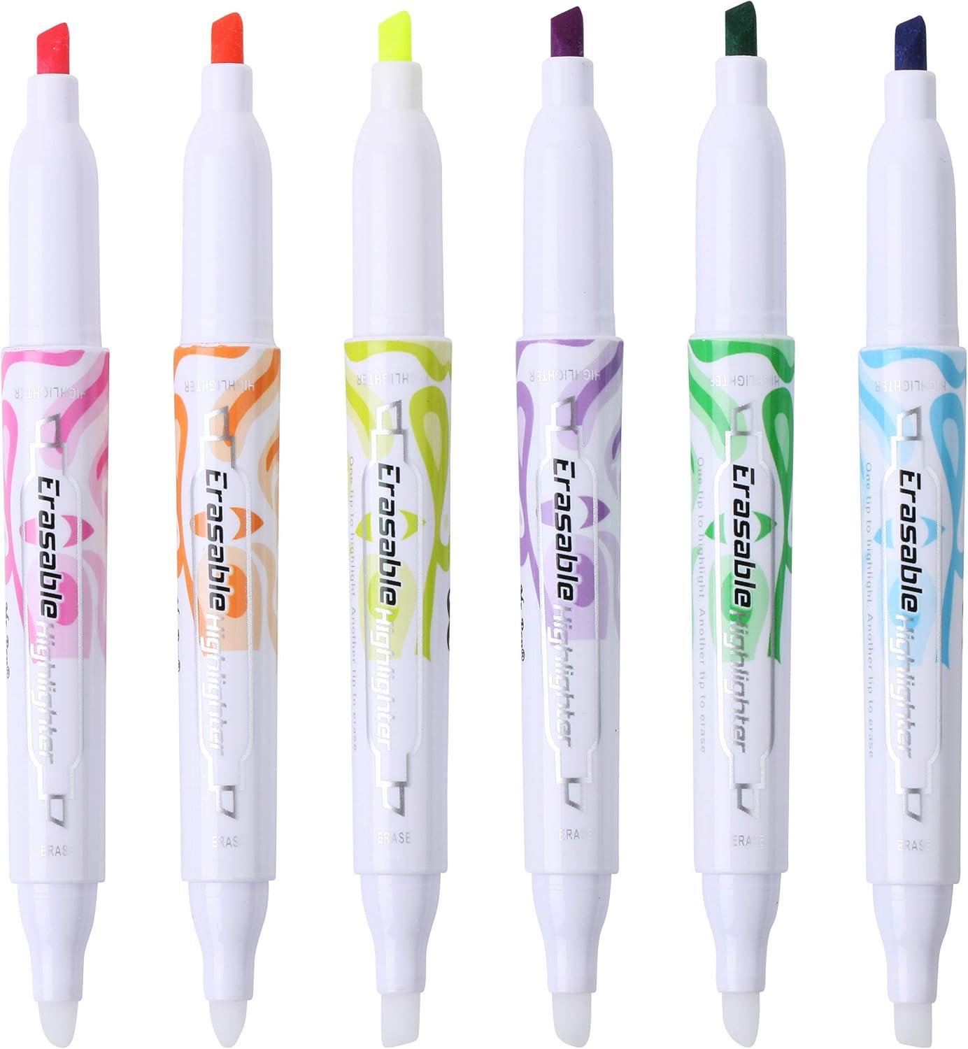 imageMr Pen  Erasable Highlighters 6 Pack Chisel Tip Assorted Colors QuickDry Odorless NonToxic