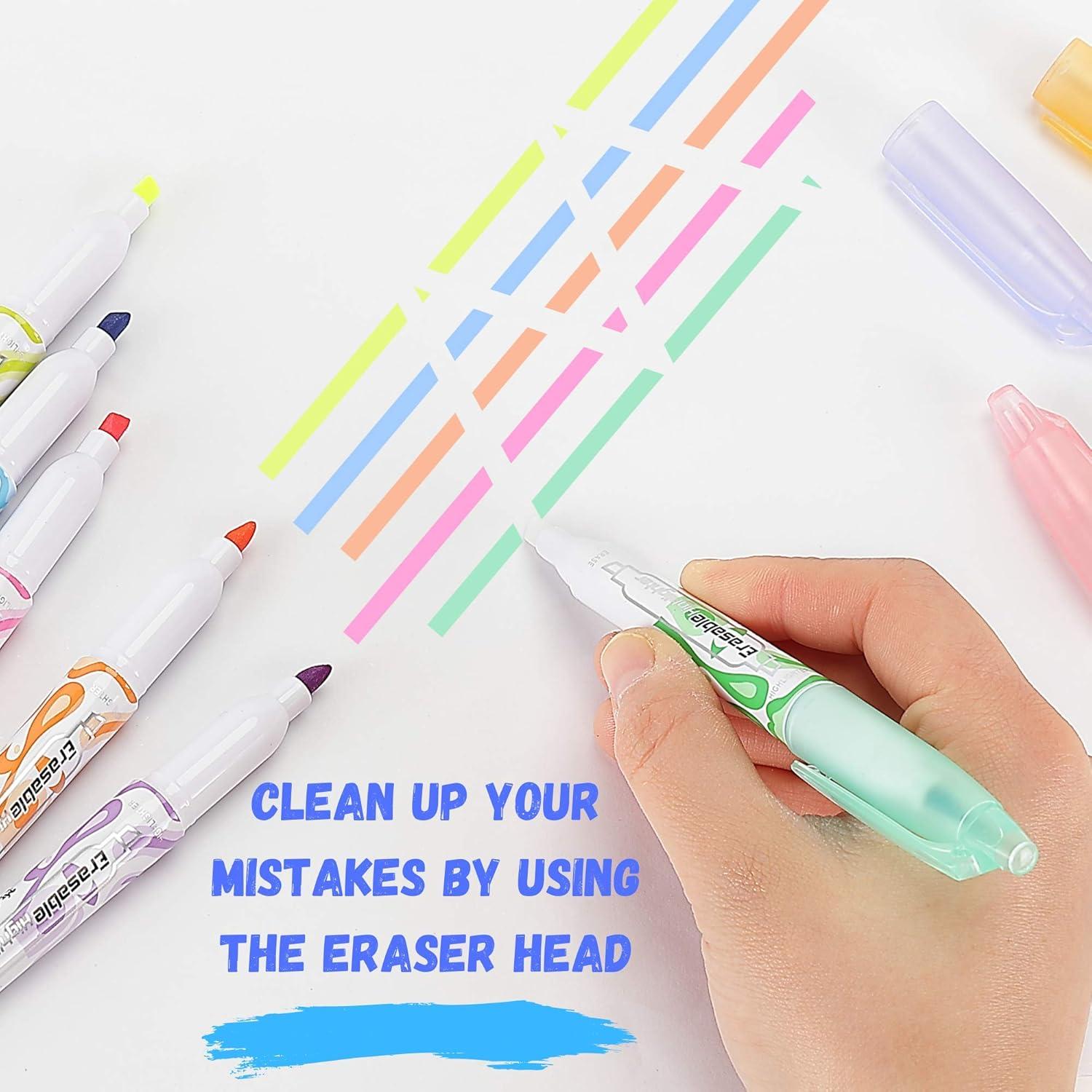 imageMr Pen  Erasable Highlighters 6 Pack Chisel Tip Assorted Colors QuickDry Odorless NonToxic