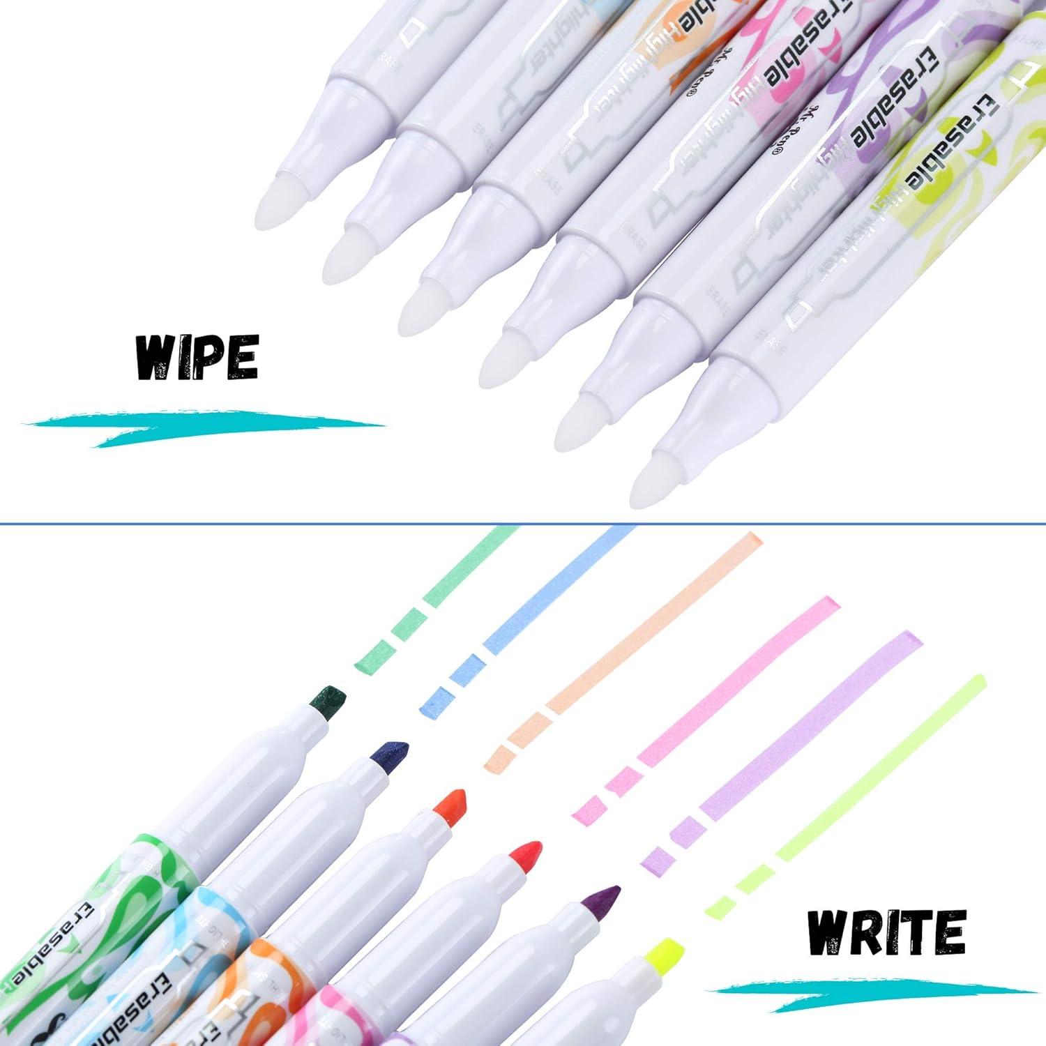 imageMr Pen  Erasable Highlighters 6 Pack Chisel Tip Assorted Colors QuickDry Odorless NonToxic