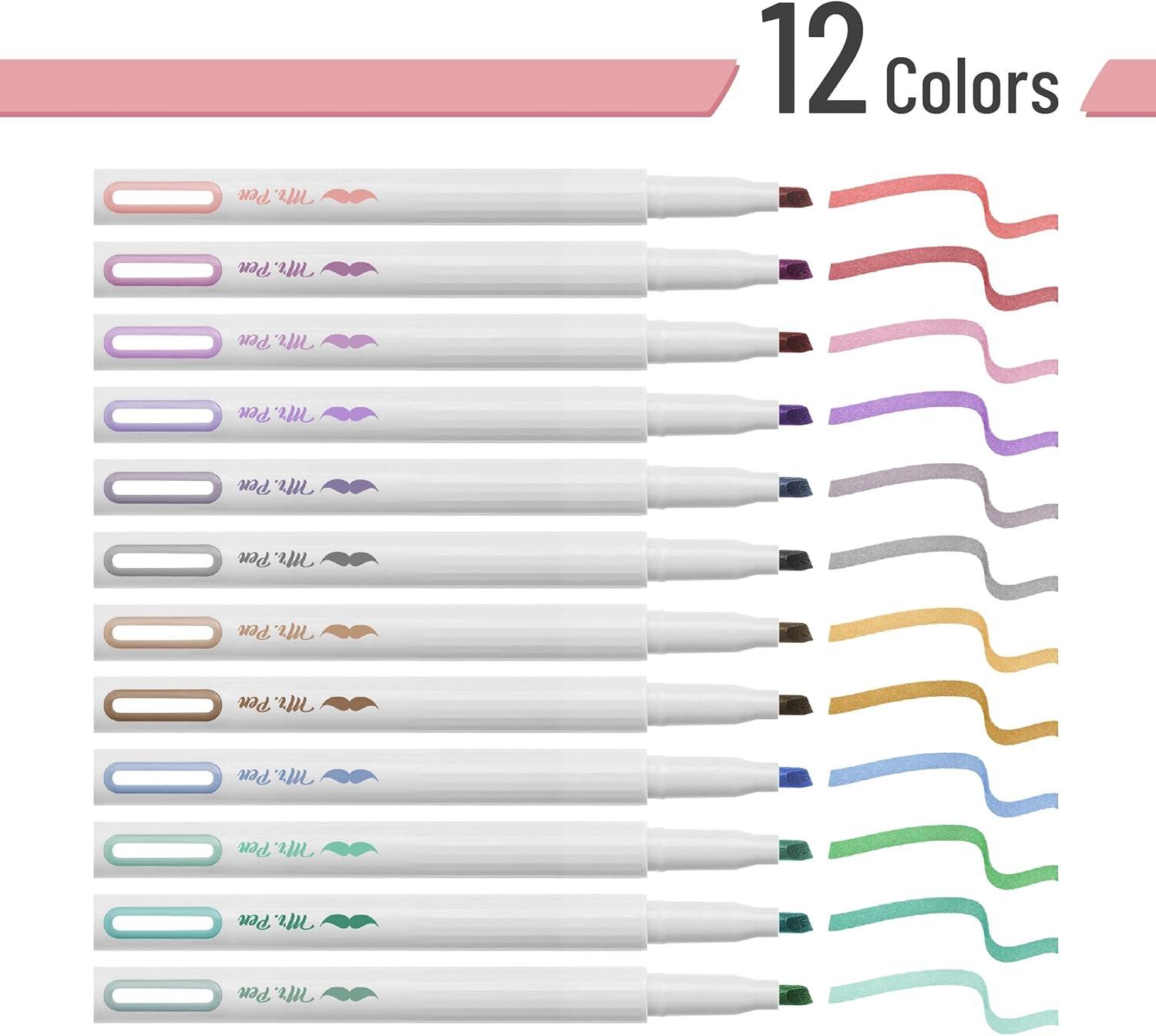 imageMr Pen Aesthetic Highlighters 12 Pack Chisel Tip Muted Pastel Colors Cute Assorted Colors for School Highlighter Set