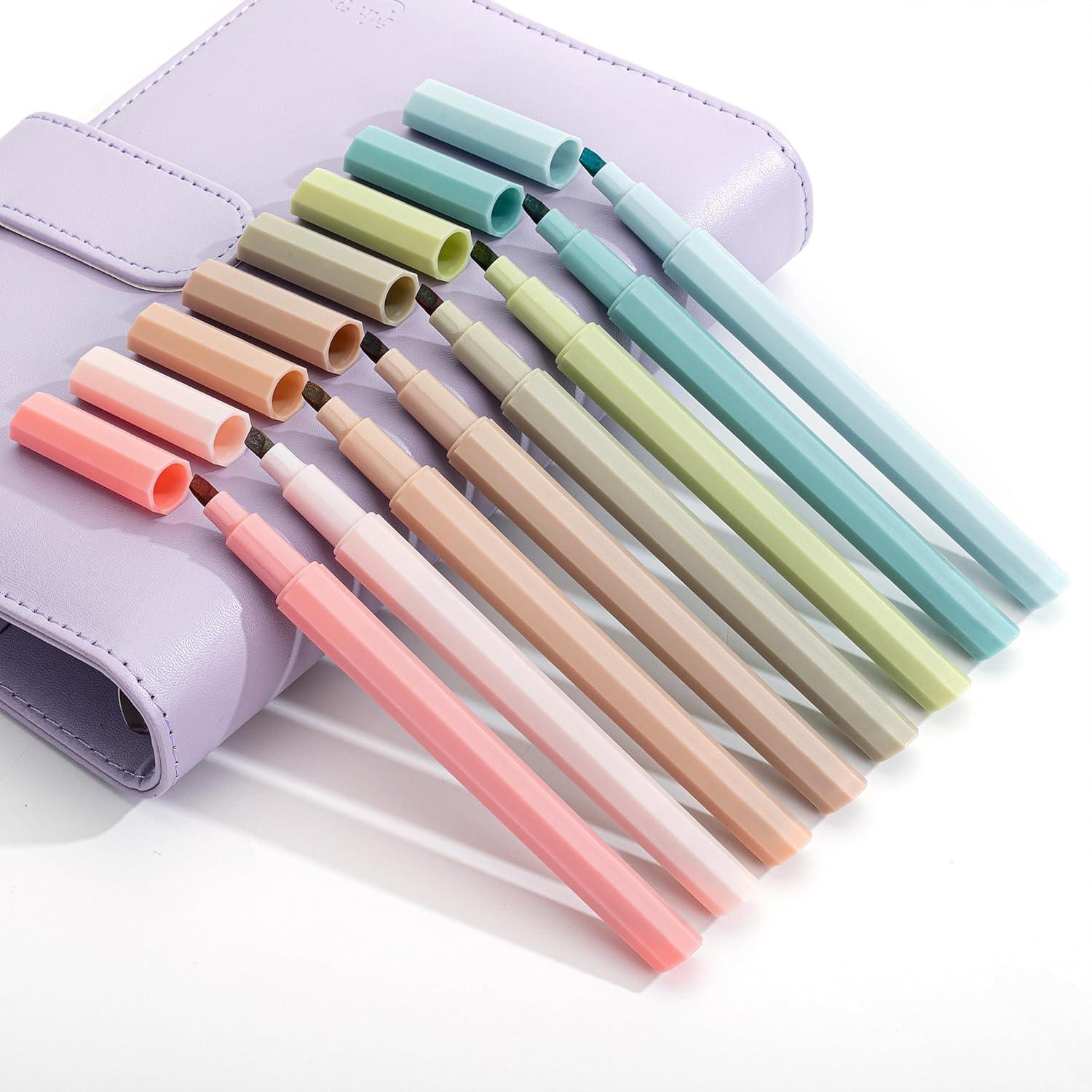 imageMr Pen Aesthetic Highlighters 6 Pack Muted Pastel Color Chisel Tip Cute Highlighter Assorted Colors School SuppliesBright