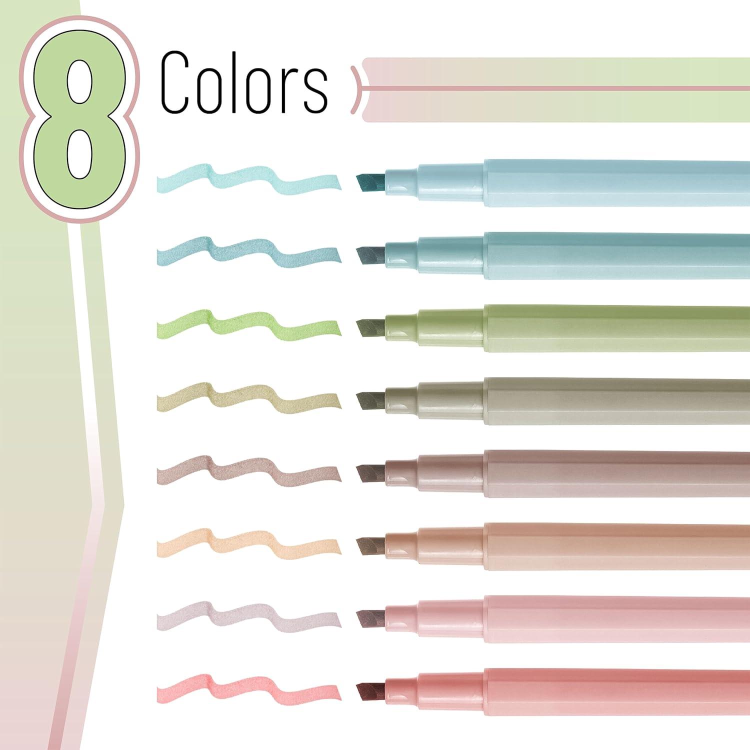 imageMr Pen Aesthetic Highlighters 6 Pack Muted Pastel Color Chisel Tip Cute Highlighter Assorted Colors School SuppliesBright