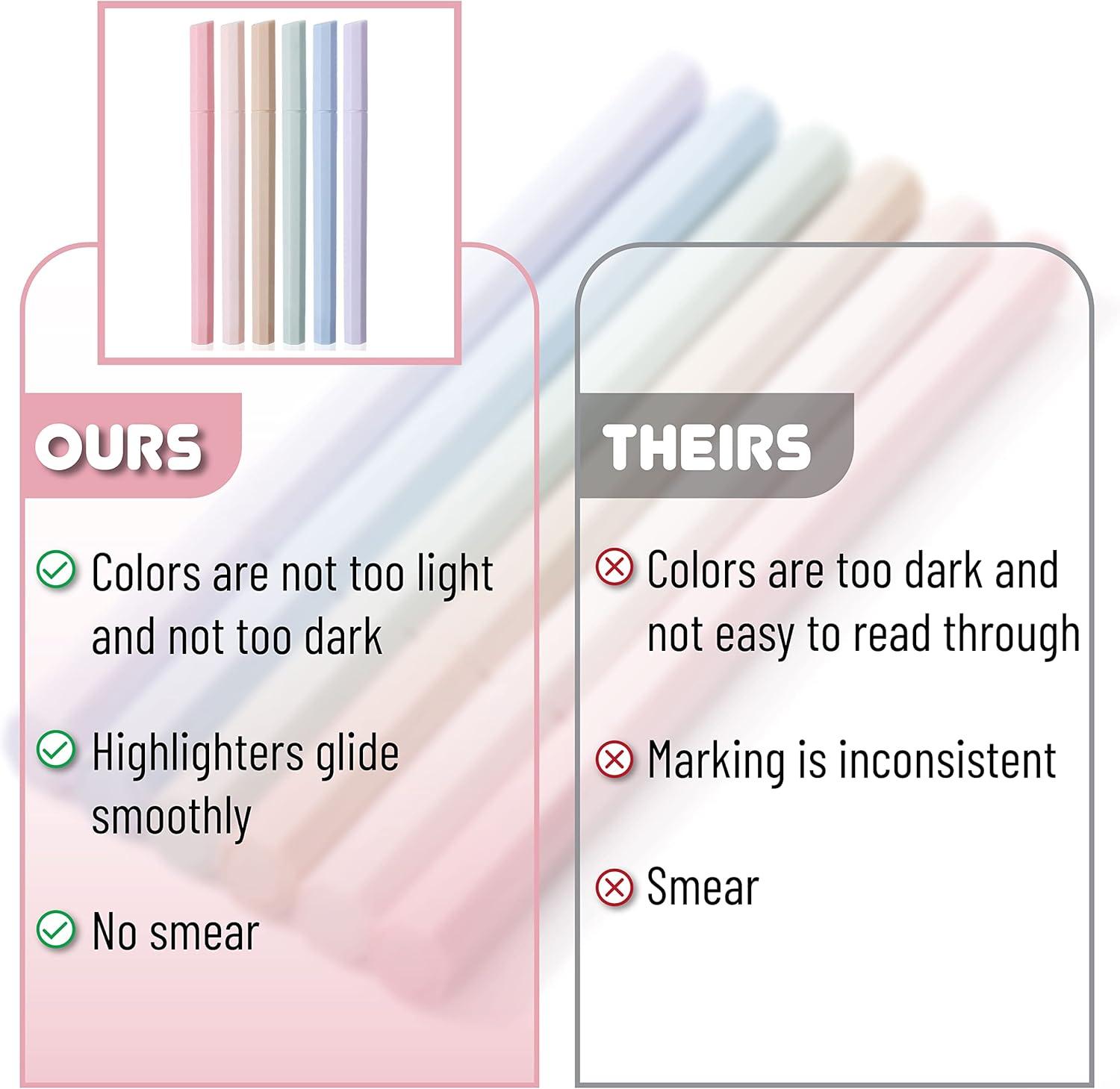 imageMr Pen Aesthetic Highlighters 6 Pack Muted Pastel Color Chisel Tip Cute Highlighter Assorted Colors School SuppliesMuted Pastel