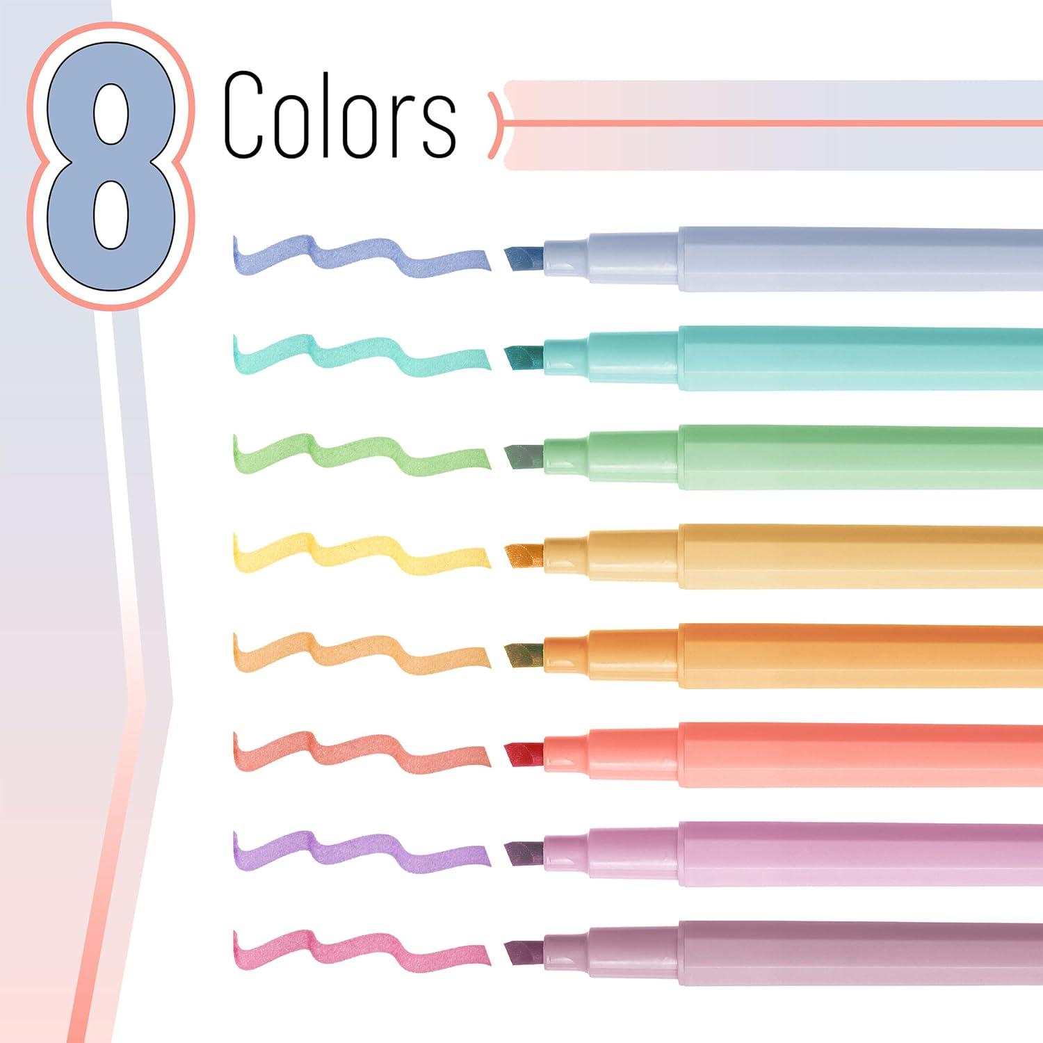 imageMr Pen Aesthetic Highlighters 6 Pack Muted Pastel Color Chisel Tip Cute Highlighter Assorted Colors School SuppliesPastel