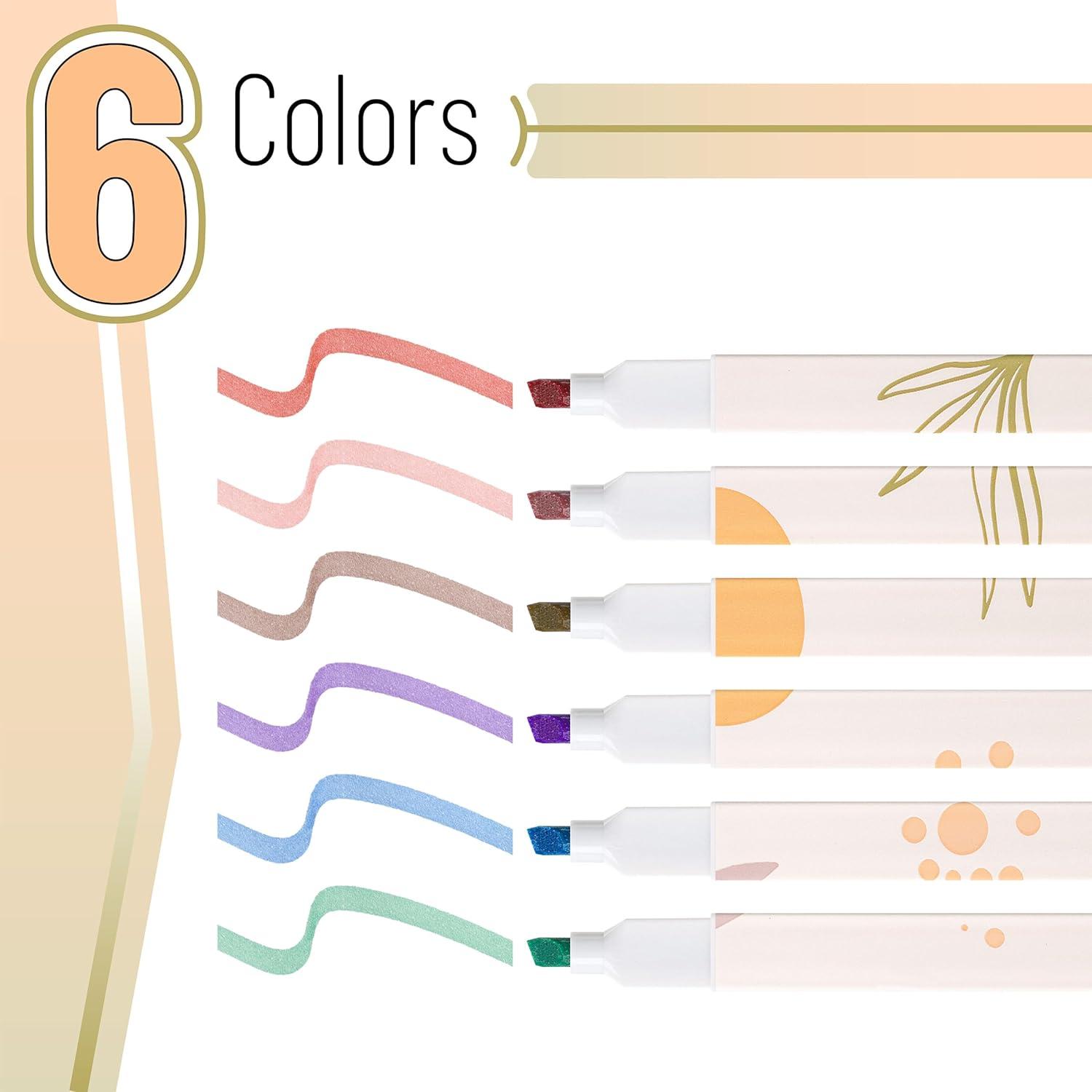 imageMr Pen Aesthetic Highlighters 6pcs Chisel Tip Vibrant Colors Assorted Colors No Bleed Cute Highlighters and Pens for Bible Pages Fluorescent HighlighterMuted Pastel