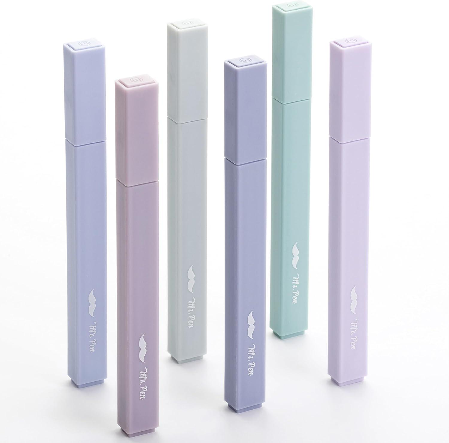 imageMr Pen Aesthetic Highlighters 6pcs Chisel Tip Vibrant Colors Assorted Colors No Bleed Cute Highlighters and Pens for Bible Pages Fluorescent HighlighterMorandi