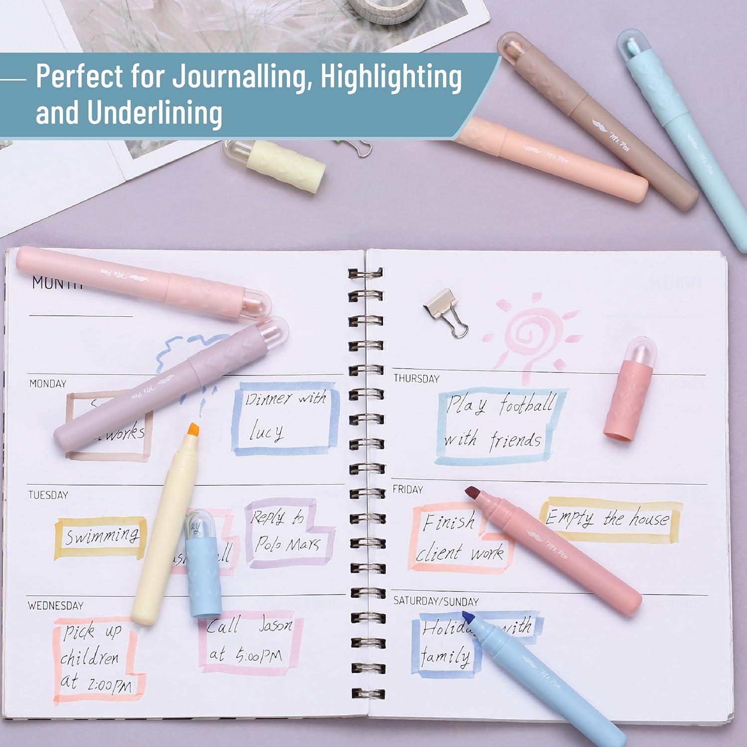 imageMr Pen Aesthetic Highlighters 8 Pack Chisel Tip Vintage Pastels Colors Cute Highlighters Assorted Colors Cute Highlighters for School Highlighters Highlighter Set Pastel Highlighters