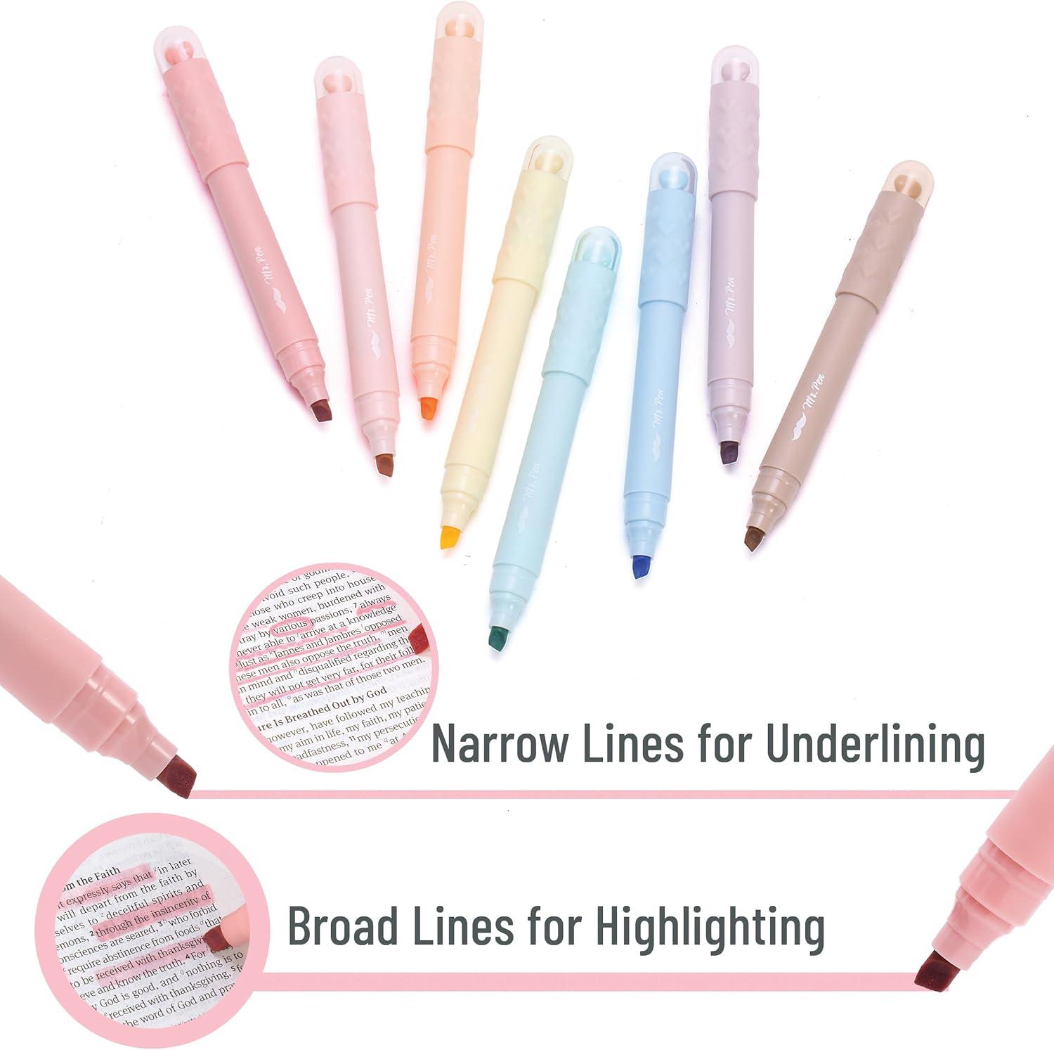 imageMr Pen Aesthetic Highlighters 8 Pack Chisel Tip Vintage Pastels Colors Cute Highlighters Assorted Colors Cute Highlighters for School Highlighters Highlighter Set Pastel Highlighters