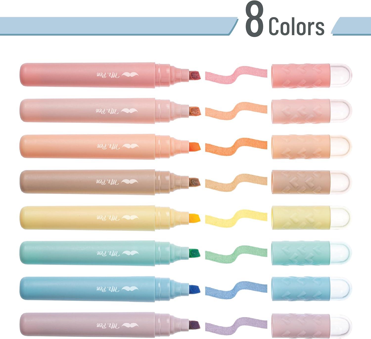 imageMr Pen Aesthetic Highlighters 8 Pack Chisel Tip Vintage Pastels Colors Cute Highlighters Assorted Colors Cute Highlighters for School Highlighters Highlighter Set Pastel Highlighters