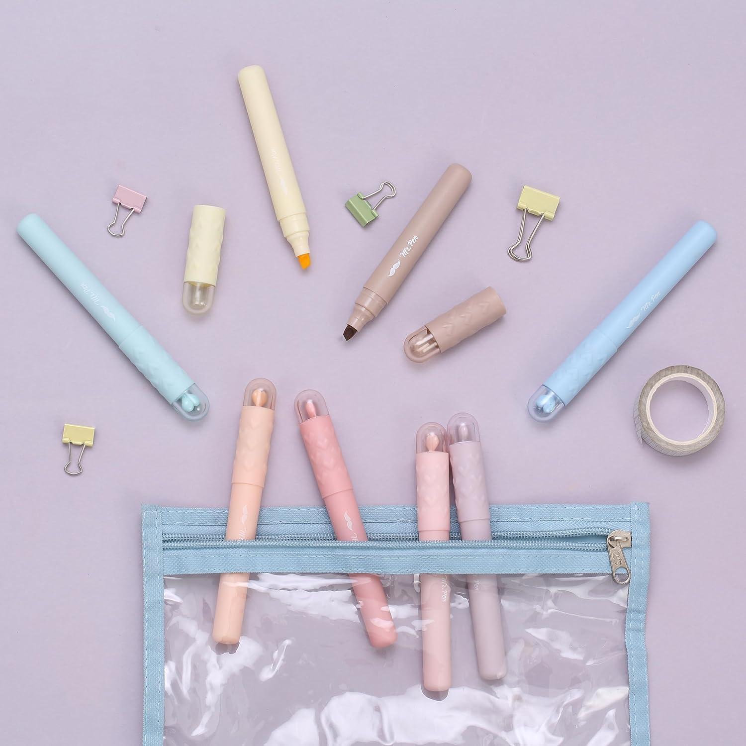 imageMr Pen Aesthetic Highlighters 8 Pack Chisel Tip Vintage Pastels Colors Cute Highlighters Assorted Colors Cute Highlighters for School Highlighters Highlighter Set Pastel Highlighters