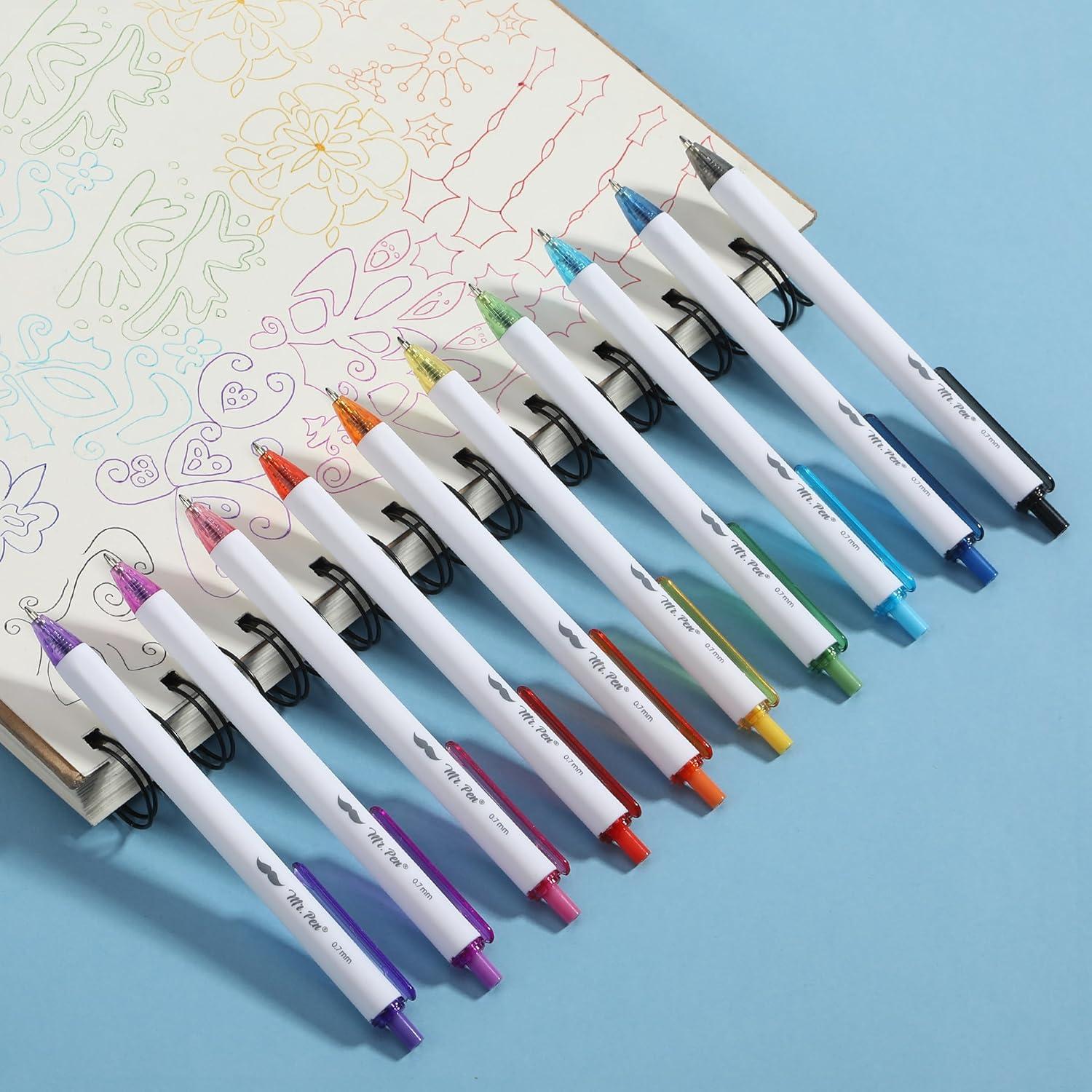 imageMr Pen Ballpoint Pens 10 Pack Colorful Ink Cute Ballpoint Pens Assorted Color Ink Cute Pens for Journaling Aesthetic Pens Bible Pen Ball Point Pens Black Pens Ballpoint Smooth Writing Pens