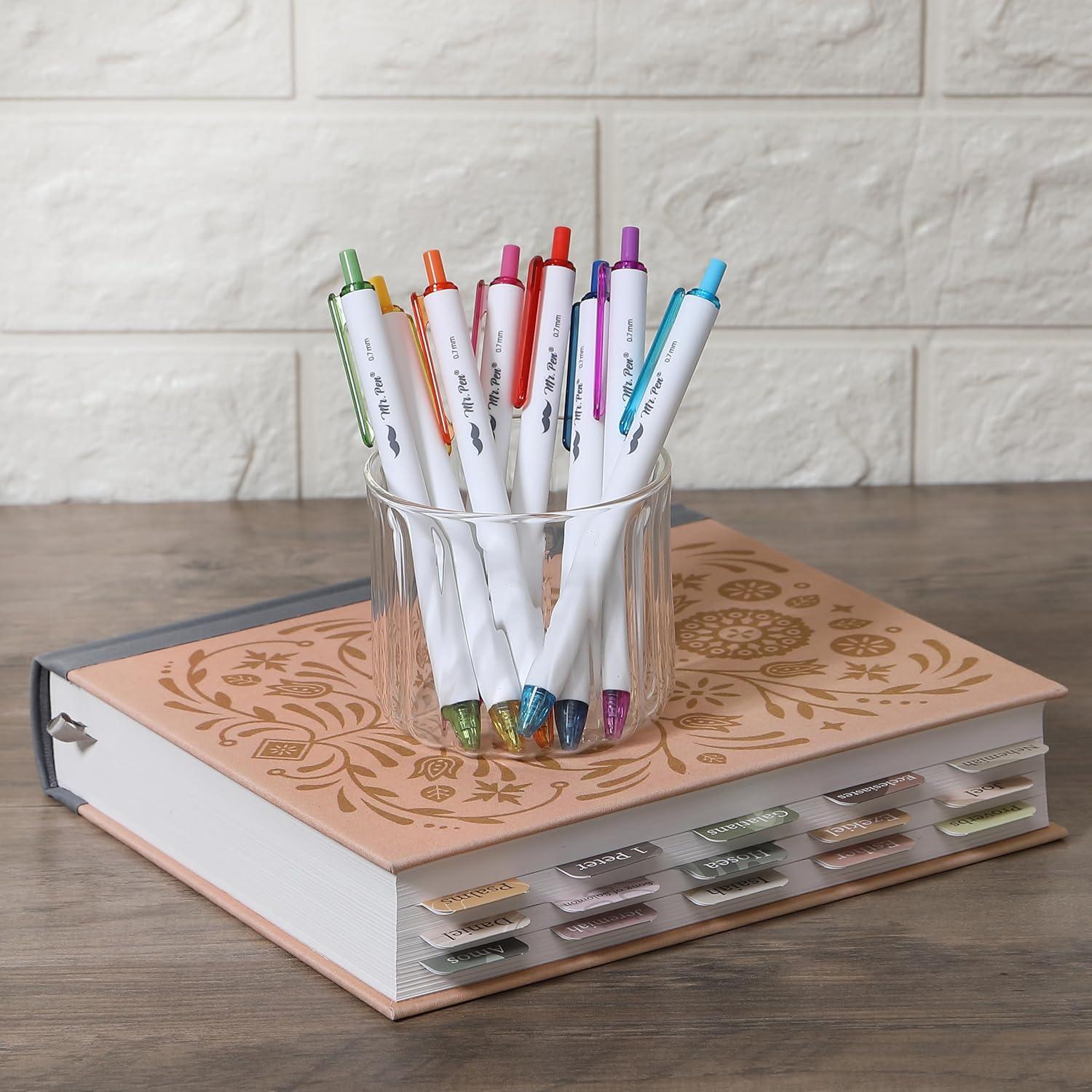 imageMr Pen Ballpoint Pens 10 Pack Colorful Ink Cute Ballpoint Pens Assorted Color Ink Cute Pens for Journaling Aesthetic Pens Bible Pen Ball Point Pens Black Pens Ballpoint Smooth Writing Pens