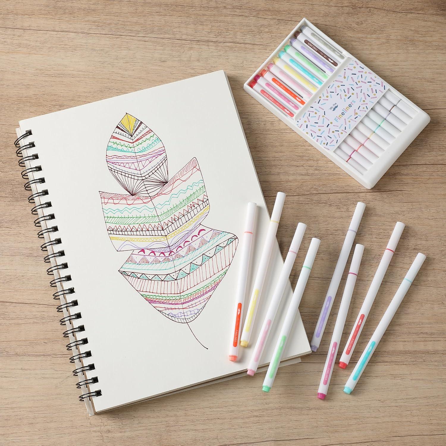 imageMr Pen Fineliner Pens with Stand 10 Pack Colorful Fineliners Colored Pens for Drawing Writing Pens for Journaling Pens Fine Liners Fine Tip Markers Marker Pens