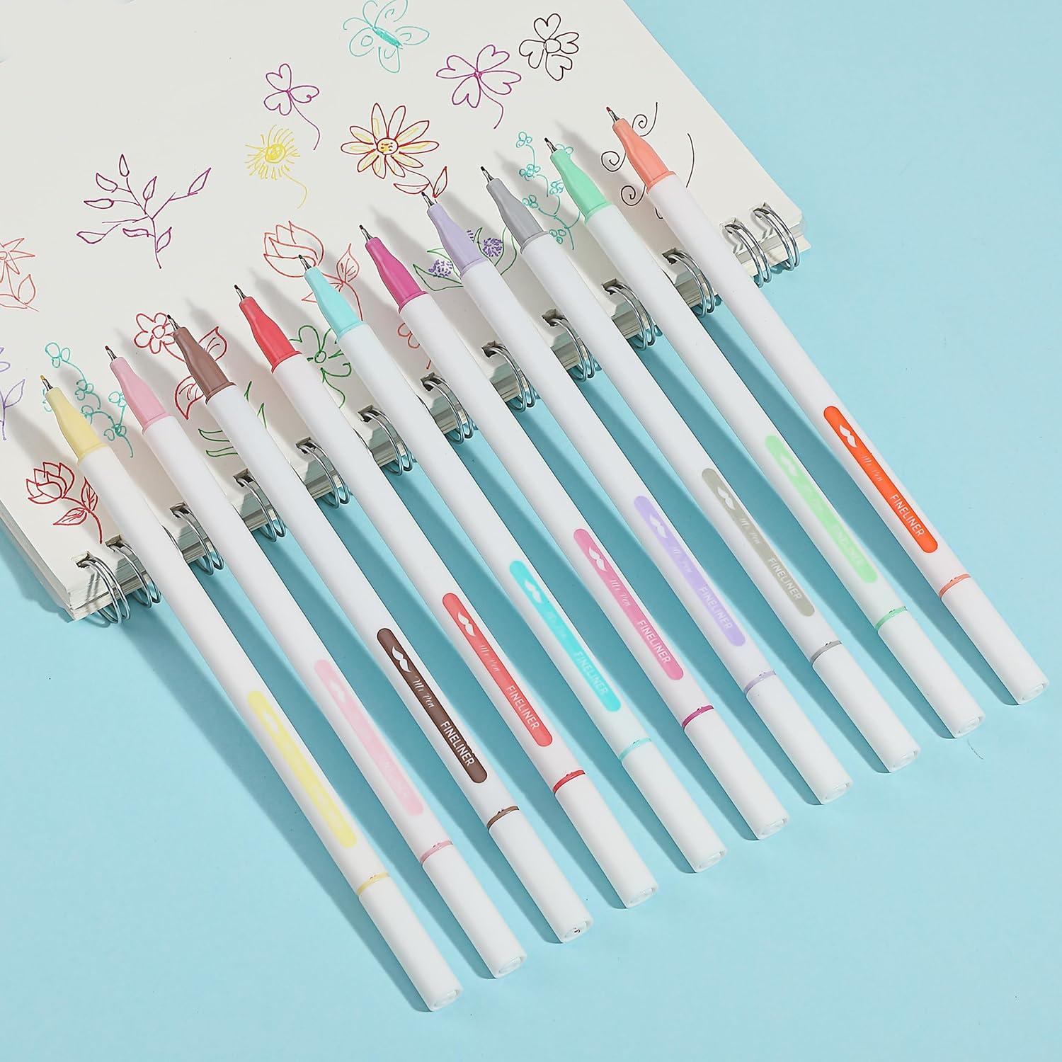 imageMr Pen Fineliner Pens with Stand 10 Pack Colorful Fineliners Colored Pens for Drawing Writing Pens for Journaling Pens Fine Liners Fine Tip Markers Marker Pens