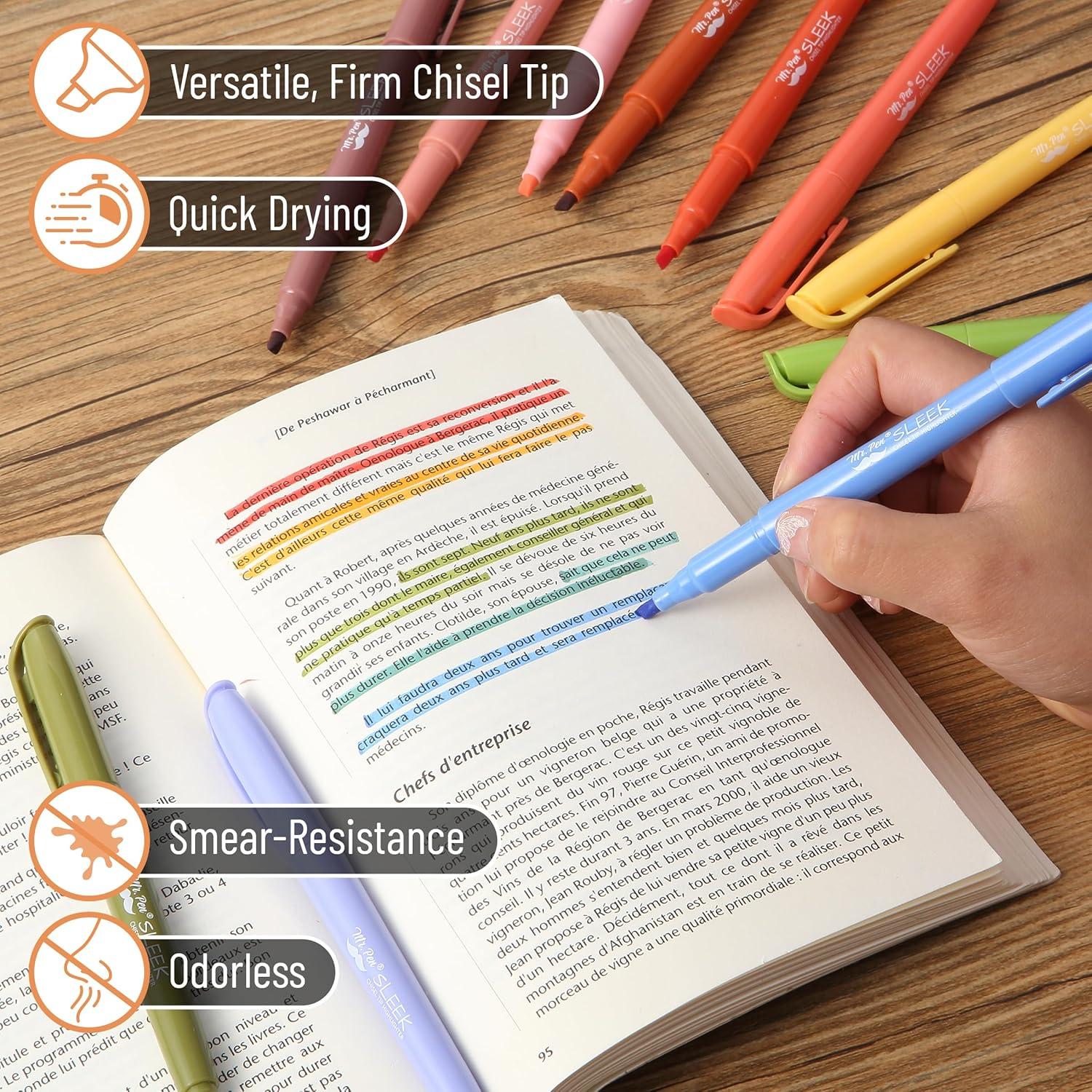 imageMr Pen Pastel Highlighters 24 Pack Chisel Tip Colorful Cute Highlighters Assorted Colors Quick Drying Smear Resistant
