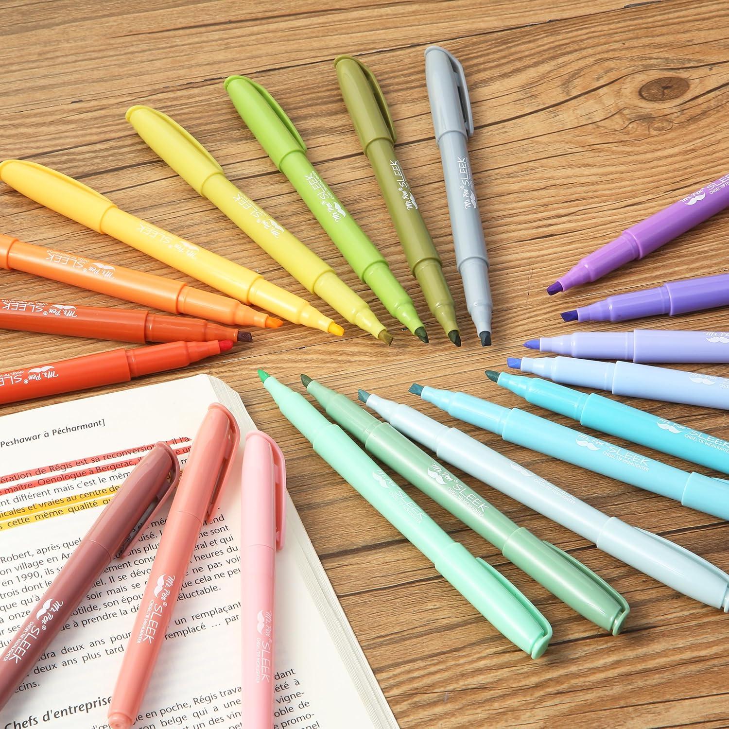 imageMr Pen Pastel Highlighters 24 Pack Chisel Tip Colorful Cute Highlighters Assorted Colors Quick Drying Smear Resistant