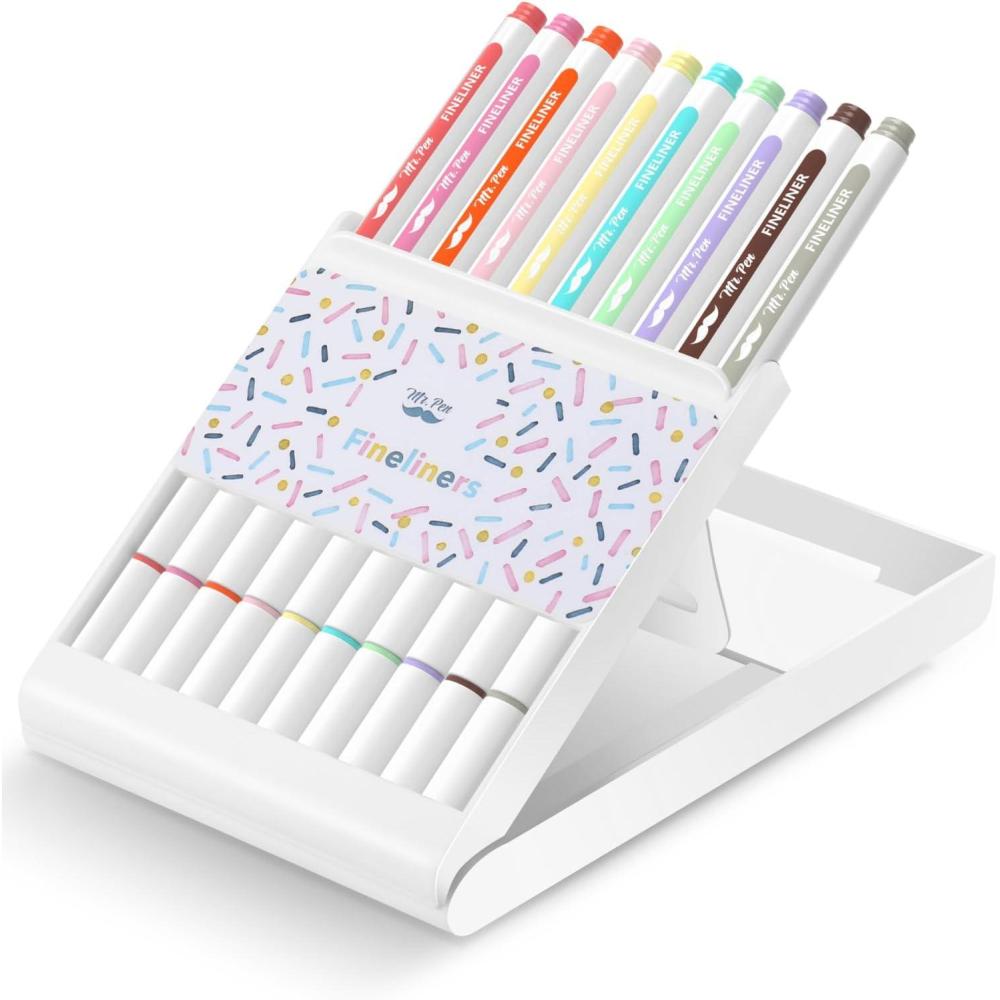 imageMr Pen Fineliner Pens with Stand 10 Pack Colorful Fineliners Colored Pens for Drawing Writing Pens for Journaling Pens Fine Liners Fine Tip Markers Marker Pens