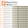 imageMr Pen Black Fineliners 025mm 4 Pack Bible Pens No Bleed Fine Tip Ultra Fine Black Art PensBlack