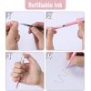 imageMr Pen Diamond Cut Gel Pens 5 Pack Black Ink Fast Dry Retractable Fine Point 05mm Aesthetic Pens for Journaling
