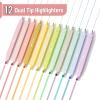 imageMr Pen Dual Tip Aesthetic Highlighters 12Pack Chisel ampamp Fine Tips Pastel Colors Cute Assorted Colors Cute High lighters for School Highlighter Set