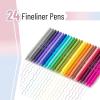 imageMr Pen Fineliner Pens Colored 24 Pack Ergonomic Triangular Colorful Barrels 04mm Fine Liner Pens