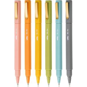 imageMr Pen  Aesthetic 6 Pack Black Ink Fast Dry No Smear Bible Pens No Bleed Through Fine Point Pens for Note TakingVintage Barrel