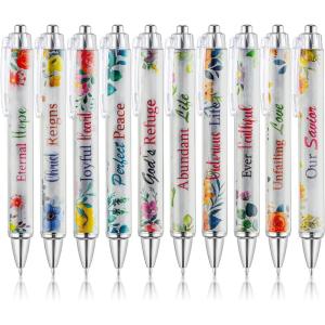 imageMr Pen Christian Pen Set 10 Pack Simple Minimalism Black Ink Bible Verse Pens Christian Pens for Women Bible Pens No Bleed Through Ballpoint Pens Ballpoint Inspirational PensFaith Blossoms  Black Ink