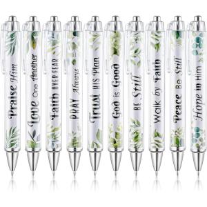 imageMr Pen Christian Pen Set 10 Pack Simple Minimalism Black Ink Bible Verse Pens Christian Pens for Women Bible Pens No Bleed Through Ballpoint Pens Ballpoint Inspirational PensGreen Elegance  Black Ink