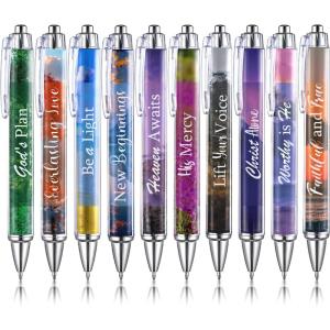 imageMr Pen Christian Pen Set 10 Pack Simple Minimalism Black Ink Bible Verse Pens Christian Pens for Women Bible Pens No Bleed Through Ballpoint Pens Ballpoint Inspirational PensNature Faith  Black Ink