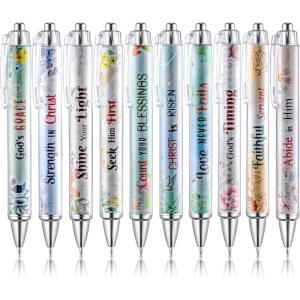 imageMr Pen Christian Pen Set 10 Pack Simple Minimalism Black Ink Bible Verse Pens Christian Pens for Women Bible Pens No Bleed Through Ballpoint Pens Ballpoint Inspirational PensFloral Serenity  Black Ink