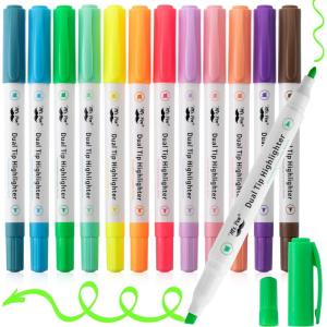imageMr Pen Dual Tip Highlighters Pastel Colors 12 Pack Fine ampamp Chisel Tip Assorted Colors Markers for Journaling