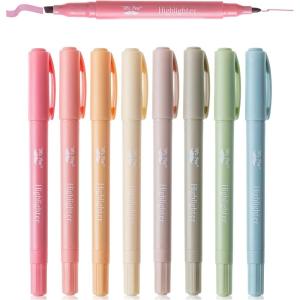 imageMr Pen Dual Tip Highlighters Vintage Colors 8 Pack Fine ampamp Chisel Tip Highlighter Highlighters Assorted Colors Cute Highlighters Highlighter Pens Highlighter MarkersVintage Colors