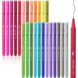 imageMr Pen Fineliner Pens Colored 24 Pack Ergonomic Triangular Colorful Barrels 04mm Fine Liner Pens
