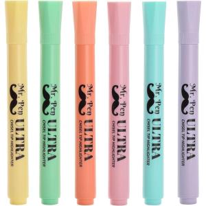 imageMr Pen Pastel Highlighter Tank Style 6 Pack Chisel Tip Multicolor Bible HighlightersPastel